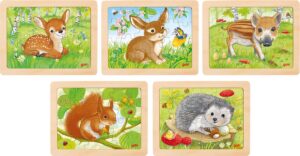 Einlegepuzle Waldtiere (5er Set) von goki